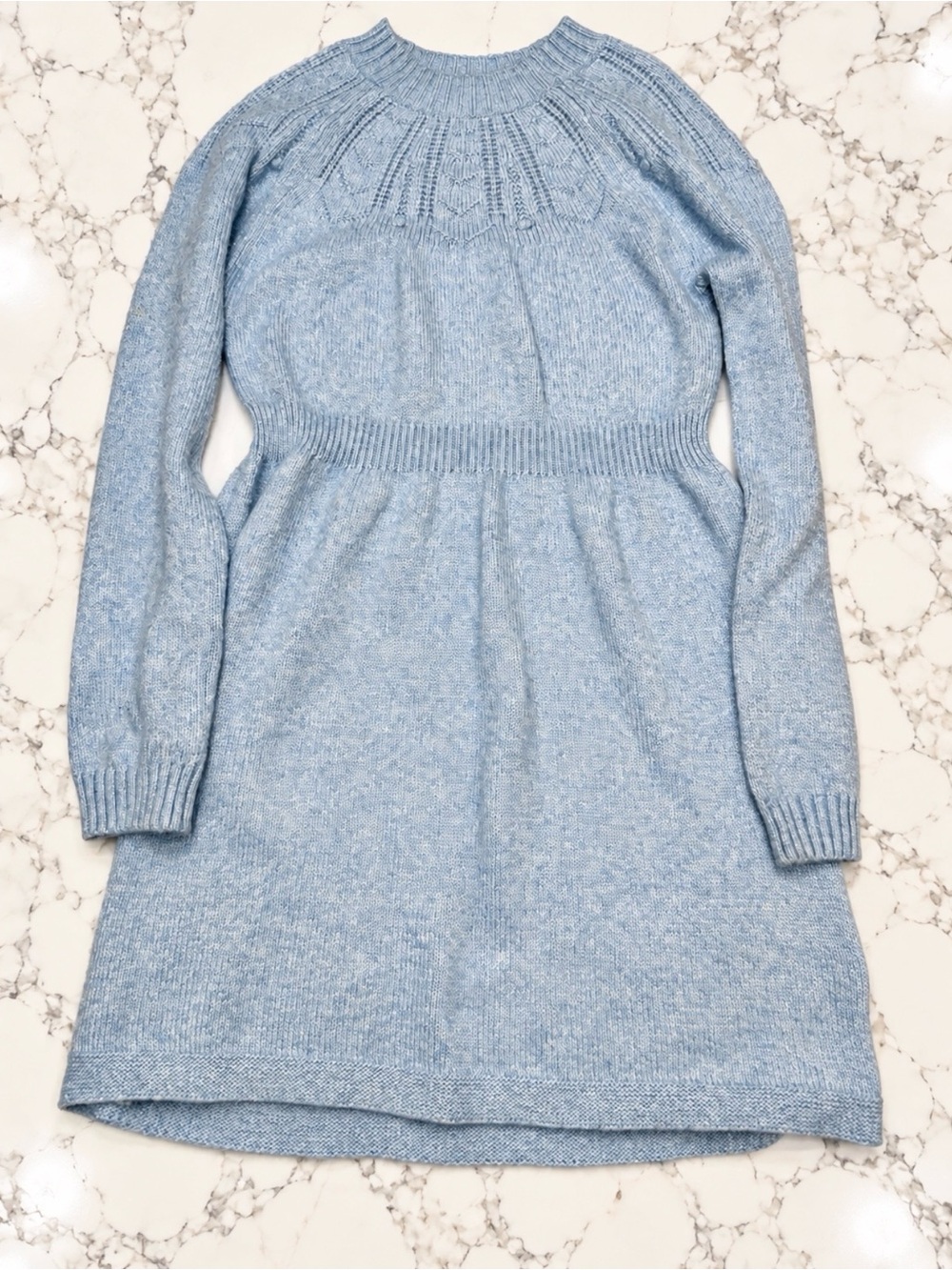 Cat & Jack Light Blue Knit Scoop-Neck Sweater Dress